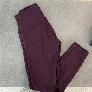Lululemon maroon leggings with sheer stitch/thread